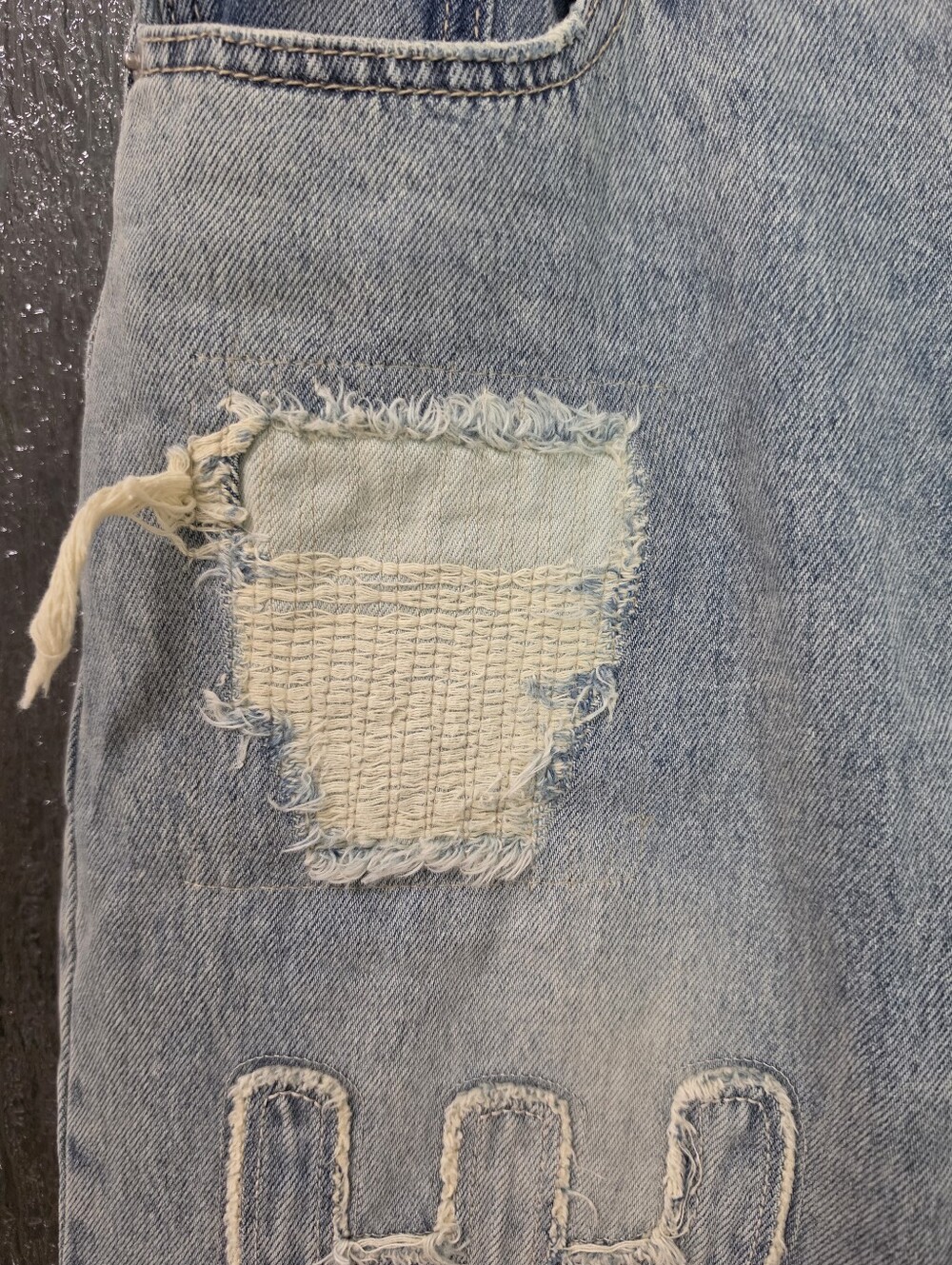 Oli & Hali Light Blue Boyfriend Jeans with Embroidered 'Love' & Ampersand - Picture 8 of 10